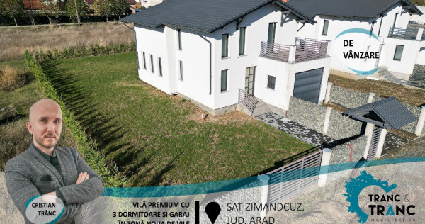 Vila noua pe 2 nivele cu 3 dormitoare si garaj in Zimandcuz