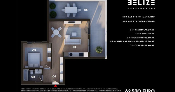 APARTAMENT 2 CAMERE BLOC FINALIZAT TERASA 28 MP