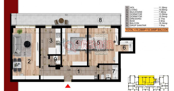 Apartament cu 2 bai, balcon mare, Metrou Berceni