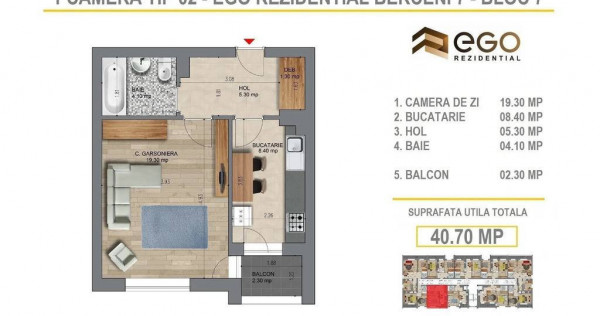 NOU Garsoniera - Metrou Berceni - Bloc 7