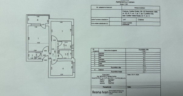 Apartament 3 camere decomandate etaj 1 Valea rosie Craiova