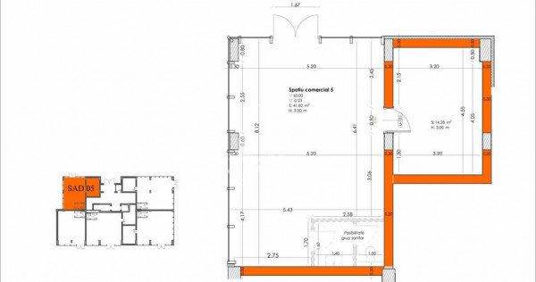 Spatiu comercial 56 mp, zona Lipovei