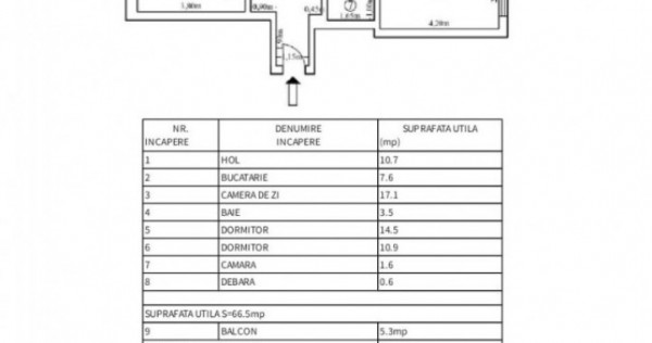 PELICAN- APARTAMENT 3 CAMERE DECOMANDAT, ETAJ 3, SUPRAFATA 7