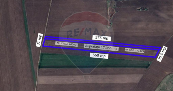 Teren extravilan de Vânzare 17.356 mp în Com. Miroslava...