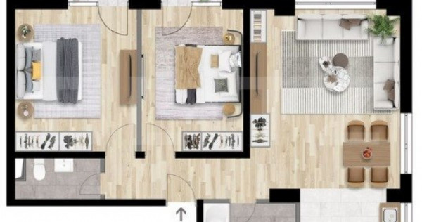 Apartament 3 camere, 70 mp, 2 bai, constructie noua, zona Iu