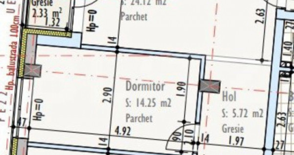 Apartament cu 3 camere, 2 bai, 67,85 mp, semifinisat, TVA in