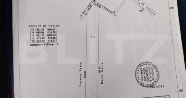 Teren INTRAVILAN 8280 mp, zona Laminorului