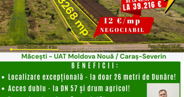 Macesti jud. CS - Teren extravilan de - la doar 26 metri de