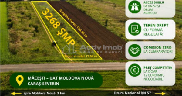 Macesti jud. CS - Teren extravilan de - la doar 26 metri de