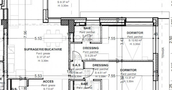 Apartament 3 camere, 93,5 mp, terasă 15,4 mp, zona centrala