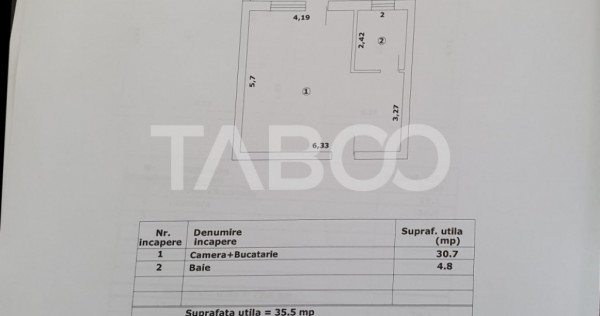 Studio de vanzare 36mp utili + terasa 13 mp constructie 2025