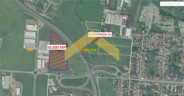 De teren intravilan 4,9 ha la coborare de pe autostrada spr
