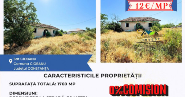Teren de vânzare – Sat Ciobanu, comuna Ciobanu, județul Constanța