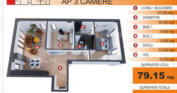 Comision 0%! Apartament 3 camere, EXCLUSIV in Blitz, zona Im