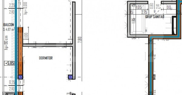 Apartament 3 camere, 61mp, bloc nou, zona Regal, Baciu