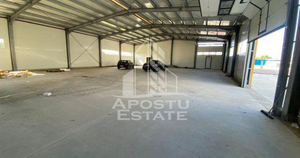Hala noua de inchiriat 550 mp, birouri, parcare, Sacalaz.