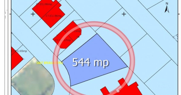 Teren intravilan 544mp, toate utilitatile in fata terenului