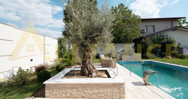 || RESEDINTA EXCLUSIVISTA CU PISCINA ||3 dormitoare-5 bai|| Teren 850