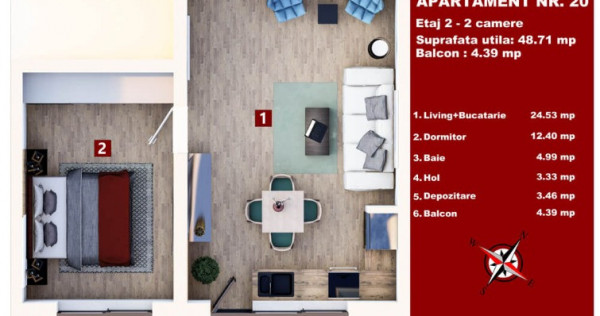 Studio 49 mp + balcon