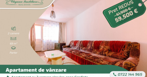 Apartament cu 2 camere circular, zona Gradiste, Arad