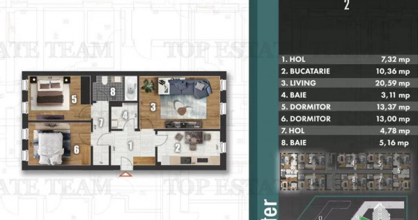 Super pret la plata integrala! Apartament 3 camere bloc nou