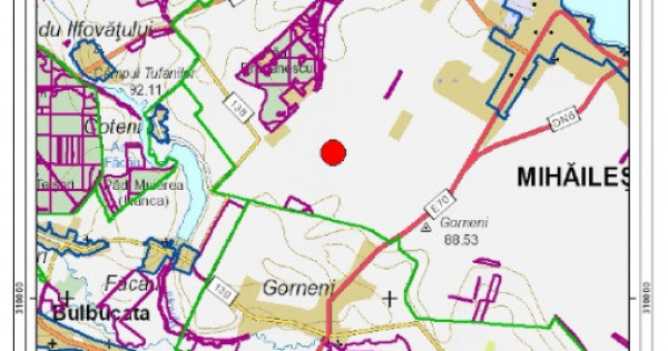 Teren extravilan 83500mp în Mihăilești, Giurgiu