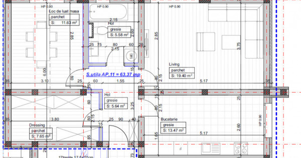 Apartament 2 camere, decomandat – cu dressing & loc de par