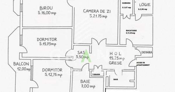 Apartament spațios de &icirc;nchiriat | 4 camere | 2 bai | Repub