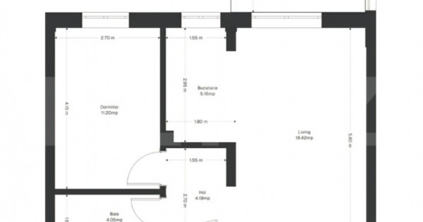 Apartament 2 camere+ balcon, 43.04 mp, zona Ghirodei