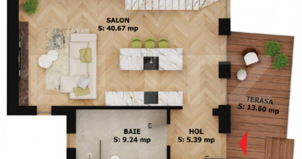 Apartament modern 2 camere cu terasă &ndash; EAS Residence