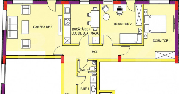 Apartament 3 camere, 2 Bai, Decomandat, 80 mp, Imobil Nou, Z