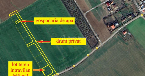 Lot intravilan 668 mp, Popesti Vasilati, la asfalt
