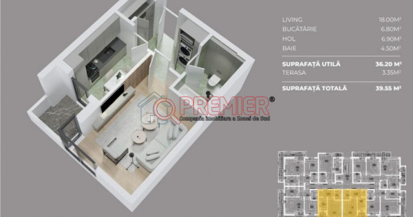 Garsoniera - Parc Laurentiu Raiciu - Direct Dezvoltator