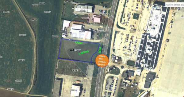 Teren 7,868mp, Aeroportul Oradea / DN E71/viitorul sens giratoriu