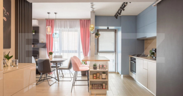 Apartament 2 camere, living cu bucătărie open space, balco