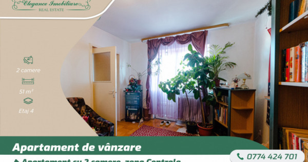 Apartament cu 2 camere, zona centrală, Arad