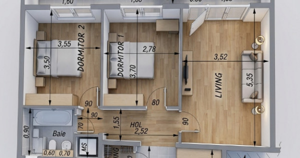 Apt. 3 camere decomandat 70mp Sos.Giurgiului 129 bl.2A, sector 4