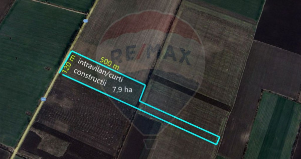 Teren industrial 7.9 ha, Afumati, deschidere 120m, Soseau...