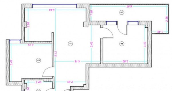 Apartament 3 camere, 63 mp, finisat, zona Donath