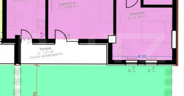 Apartament 2 Camere cu Terasă 49 mp | Zona Aradului | Parte