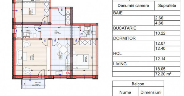 Apartament Sanpetru 3 camere, 2 bai , 72 mp + 3 mp terasa