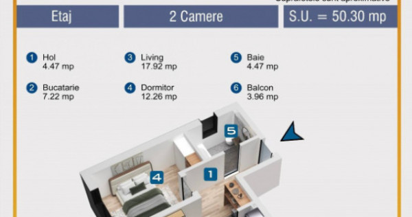 Apartament 2 camere, 54 mp decomandat , conf 1, bloc nou Ili