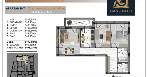 Popesti Apartament 3 Camere Decomandat