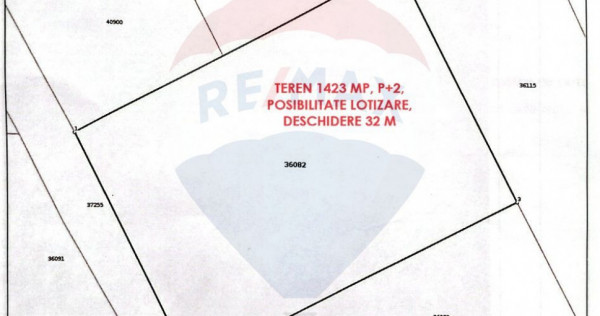 Teren 1423 mp cu deschidere 32 m | Posibilitate lotizare ...