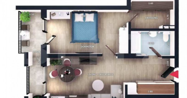 Apartament 2 camere, finisat, terasa, CF, parcare, boxa, Zon