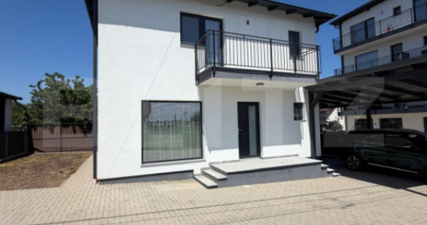 Casa moderna, 4 camere, 119 mp utili cu car port auto, zona