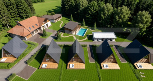 Teren premium pe malul raului cu proiect turistic inclus A-F