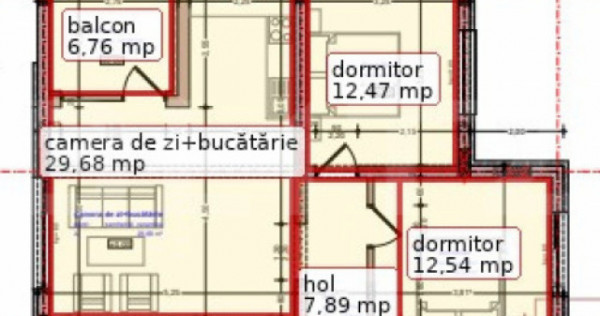 Apartament spațios cu 2 dormitoare și terasă generoasă,