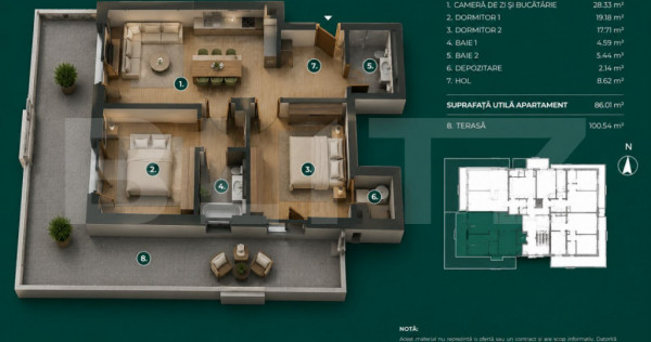 Apartament 3 camere / Gradina Impresionanta/ Ansamblu nZEB /