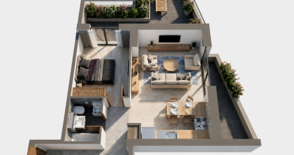APARTAMENT CU TERASA GENEROASA SI VEDERE CATRE LAC!